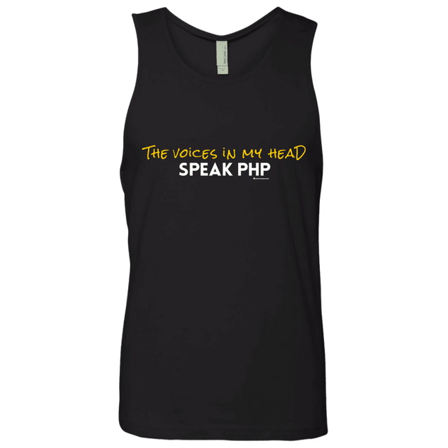 T-Shirts Black / Small The Voices In My Head Speak PHP Men's Premium Tank Top