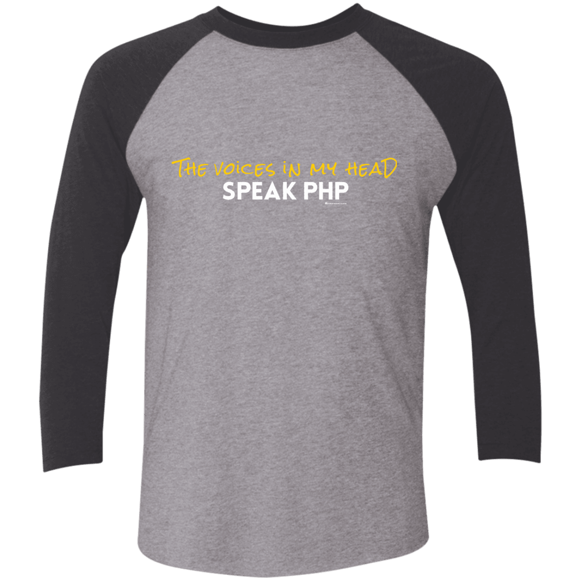 T-Shirts Premium Heather/Vintage Black / X-Small The Voices In My Head Speak PHP Men's Triblend 3/4 Sleeve