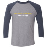 T-Shirts Premium Heather/Vintage Navy / X-Small The Voices In My Head Speak PHP Men's Triblend 3/4 Sleeve