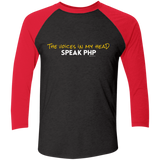 T-Shirts Vintage Black/Vintage Red / X-Small The Voices In My Head Speak PHP Men's Triblend 3/4 Sleeve