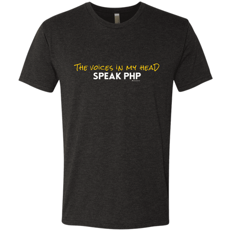 T-Shirts Vintage Black / Small The Voices In My Head Speak PHP Men's Triblend T-Shirt