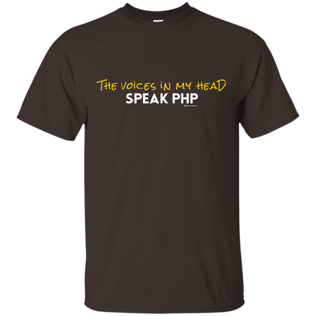 T-Shirts Dark Chocolate / Small The Voices In My Head Speak PHP T-Shirt