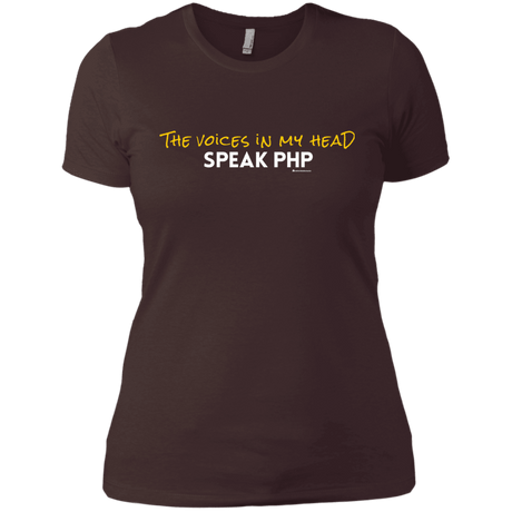 T-Shirts Dark Chocolate / X-Small The Voices In My Head Speak PHP Women's Premium T-Shirt