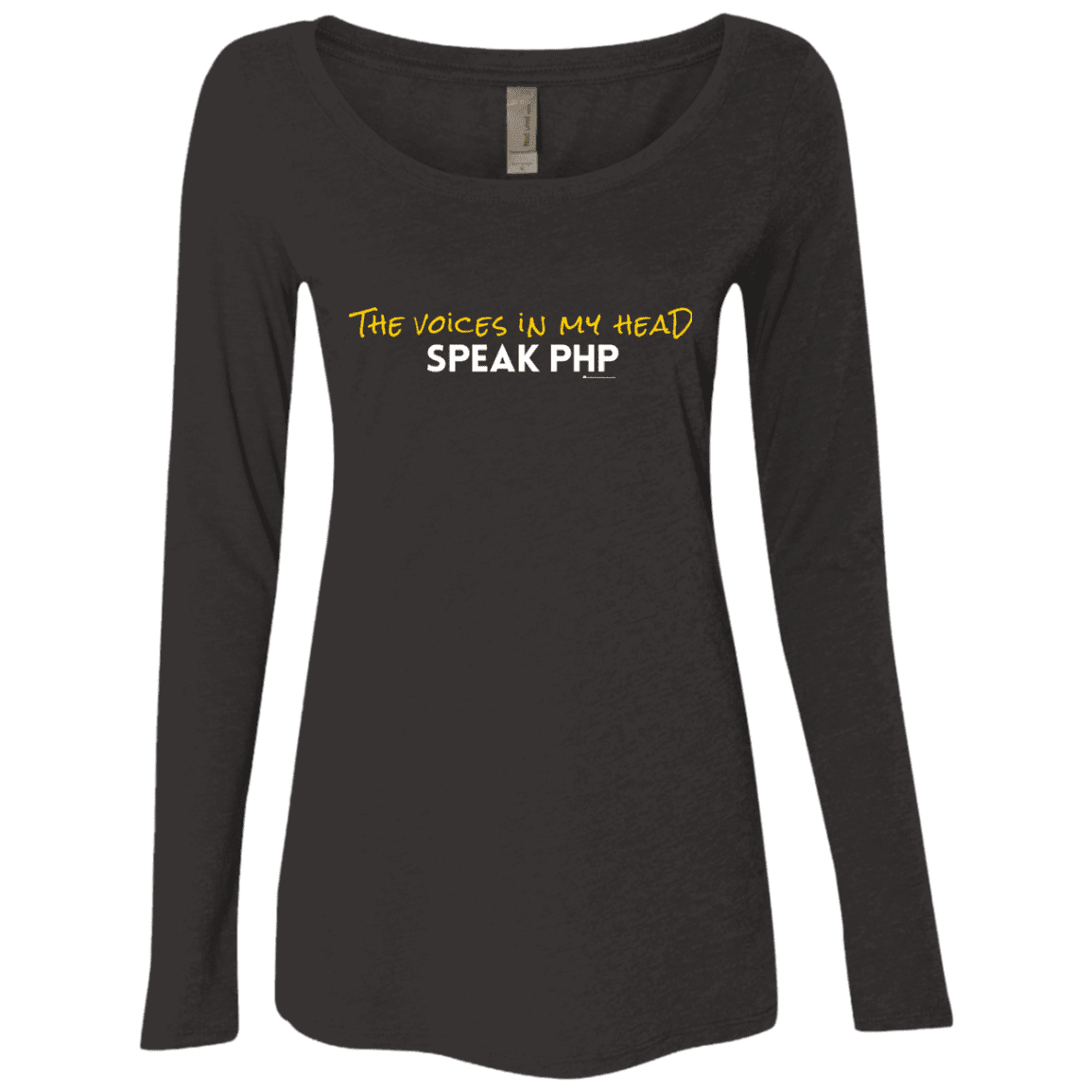 T-Shirts Vintage Black / Small The Voices In My Head Speak PHP Women's Triblend Long Sleeve Shirt