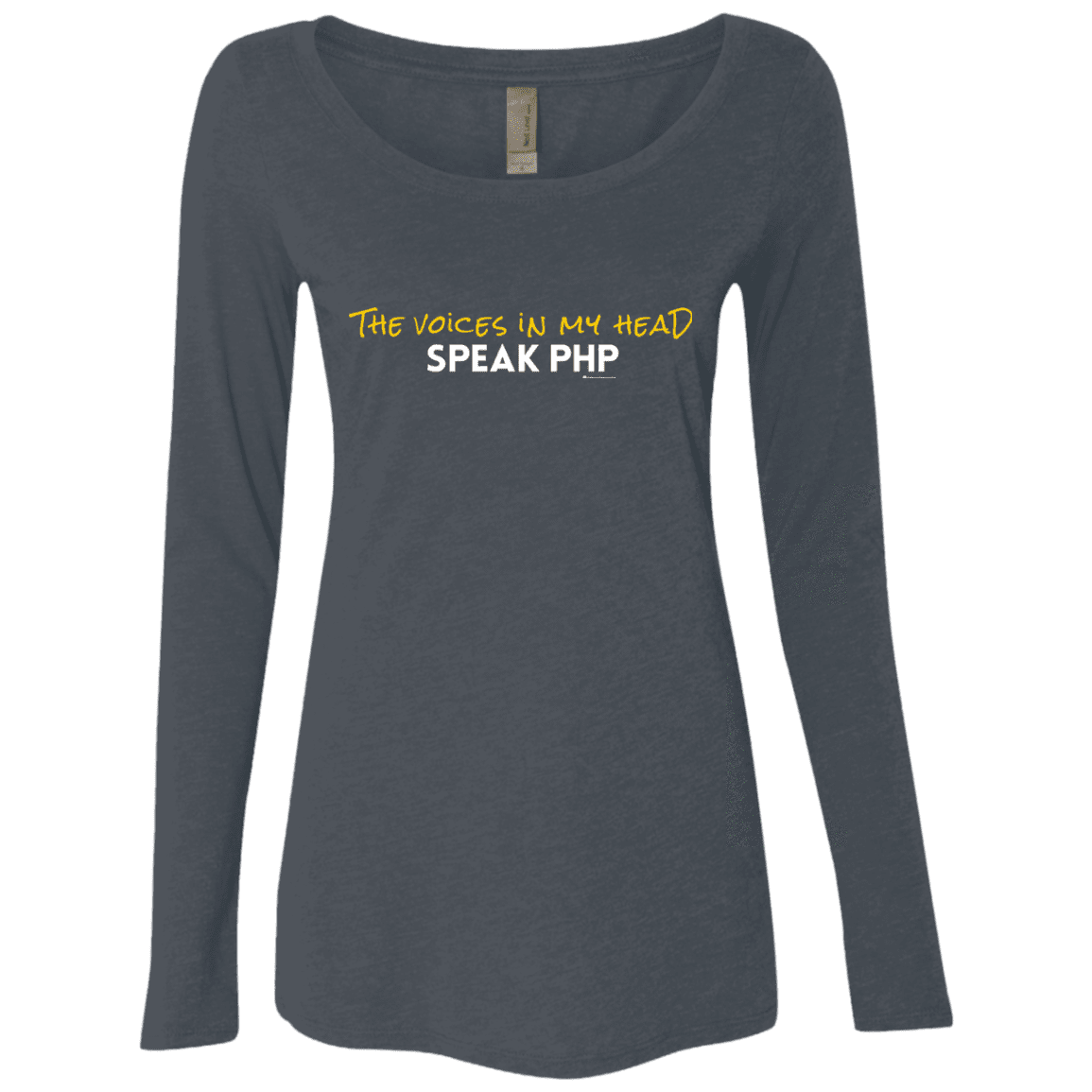 T-Shirts Vintage Navy / Small The Voices In My Head Speak PHP Women's Triblend Long Sleeve Shirt