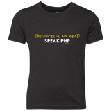 T-Shirts Vintage Black / YXS The Voices In My Head Speak PHP Youth Triblend T-Shirt