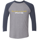 T-Shirts Premium Heather/Vintage Navy / X-Small The Voices In My Head Speak SQL Men's Triblend 3/4 Sleeve