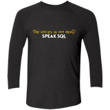 T-Shirts Vintage Black/Vintage Black / X-Small The Voices In My Head Speak SQL Men's Triblend 3/4 Sleeve