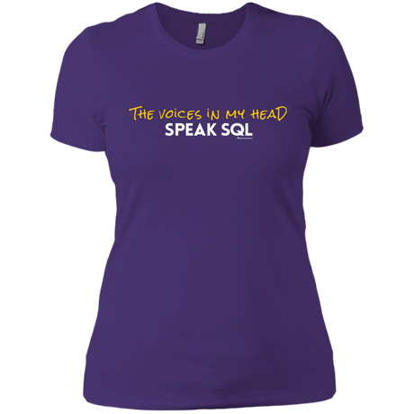 T-Shirts Purple Rush/ / X-Small The Voices In My Head Speak SQL Women's Premium T-Shirt