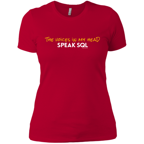 T-Shirts Red / X-Small The Voices In My Head Speak SQL Women's Premium T-Shirt