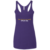 T-Shirts Purple Rush / X-Small The Voices In My Head Speak SQL Women's Triblend Racerback Tank