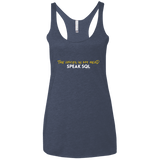T-Shirts Vintage Navy / X-Small The Voices In My Head Speak SQL Women's Triblend Racerback Tank