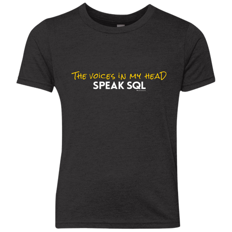 T-Shirts Vintage Black / YXS The Voices In My Head Speak SQL Youth Triblend T-Shirt