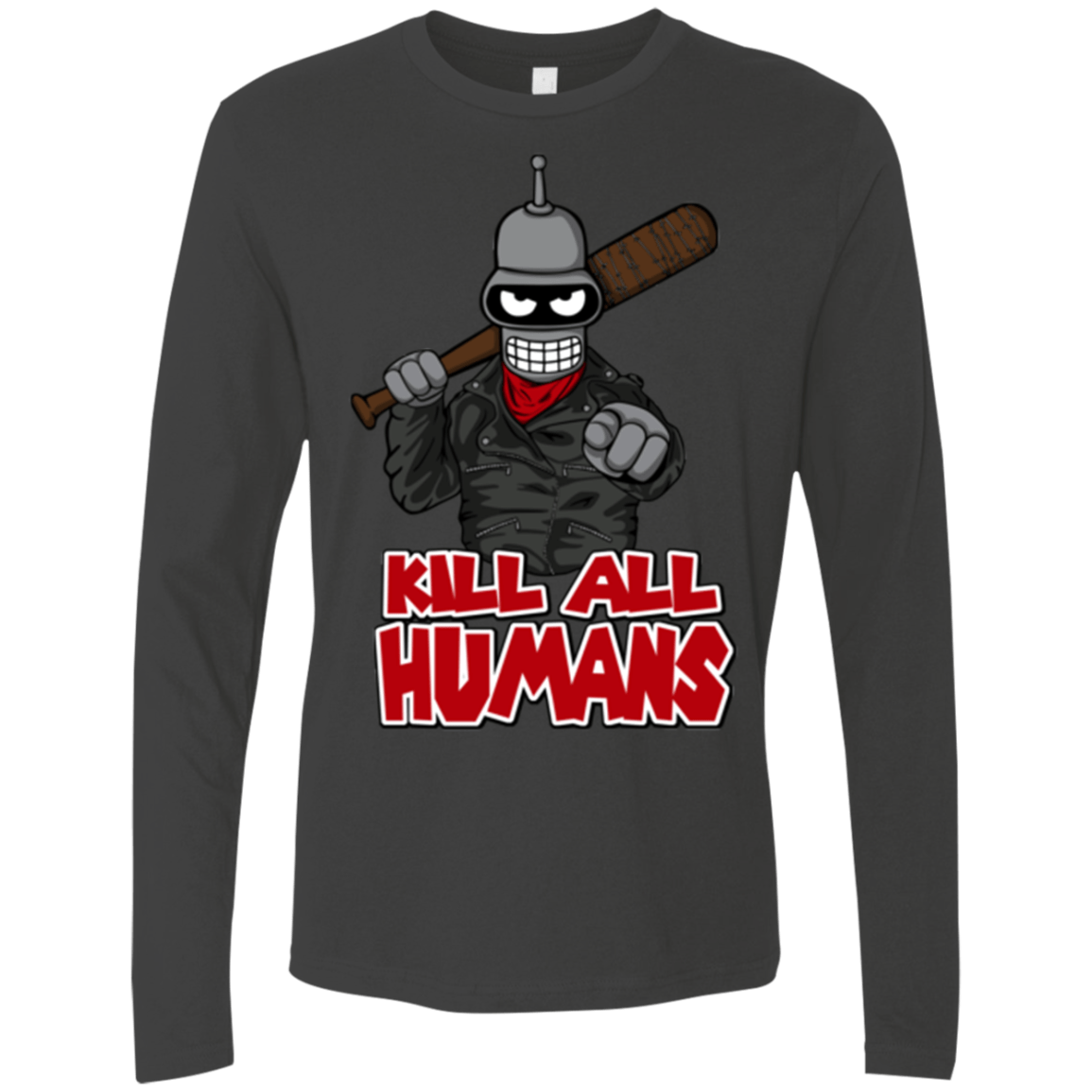T-Shirts Heavy Metal / Small The Walking Bot Men's Premium Long Sleeve