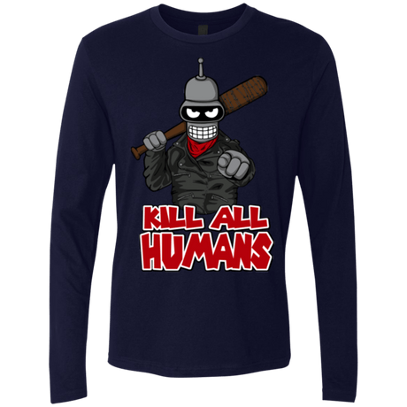 T-Shirts Midnight Navy / Small The Walking Bot Men's Premium Long Sleeve