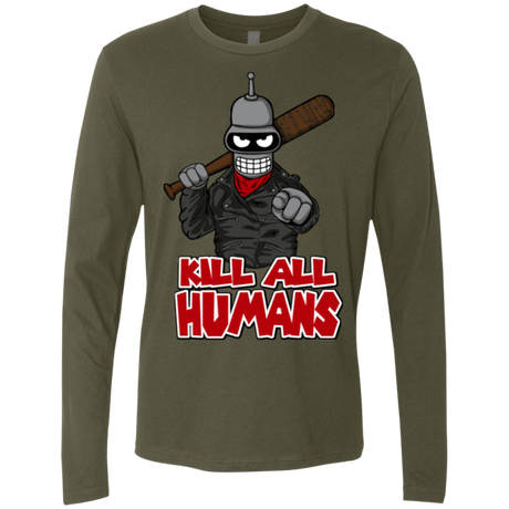 T-Shirts Military Green / Small The Walking Bot Men's Premium Long Sleeve