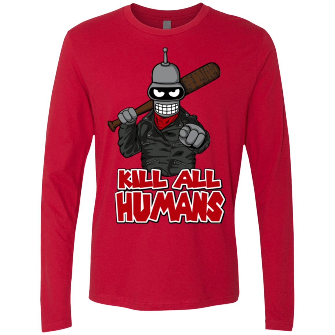 T-Shirts Red / Small The Walking Bot Men's Premium Long Sleeve