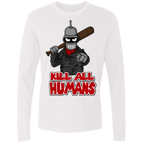 T-Shirts White / Small The Walking Bot Men's Premium Long Sleeve