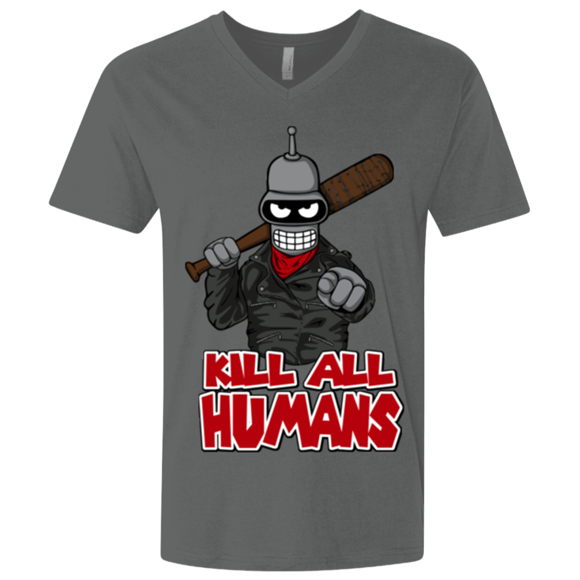 T-Shirts Heavy Metal / X-Small The Walking Bot Men's Premium V-Neck