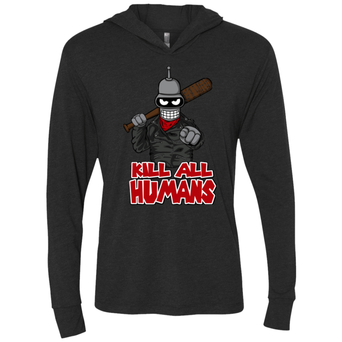 T-Shirts Vintage Black / X-Small The Walking Bot Triblend Long Sleeve Hoodie Tee