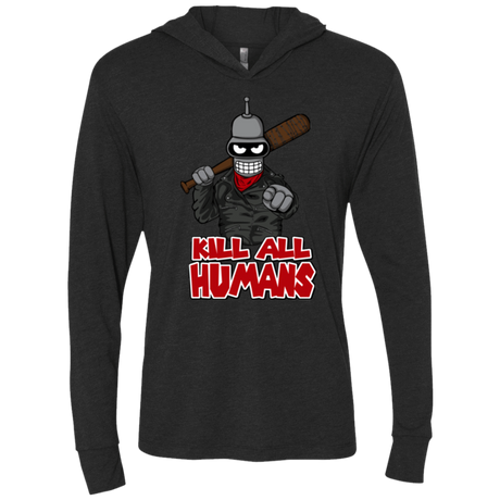 T-Shirts Vintage Black / X-Small The Walking Bot Triblend Long Sleeve Hoodie Tee