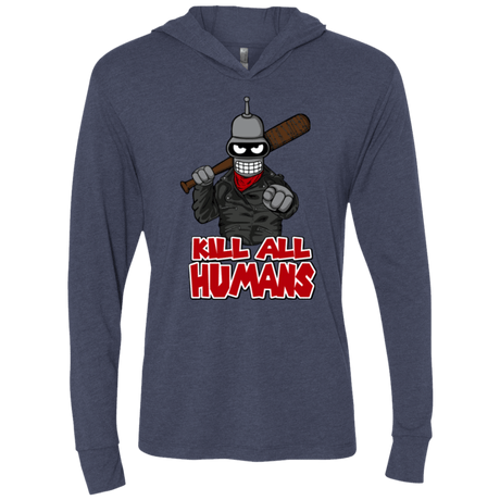 T-Shirts Vintage Navy / X-Small The Walking Bot Triblend Long Sleeve Hoodie Tee