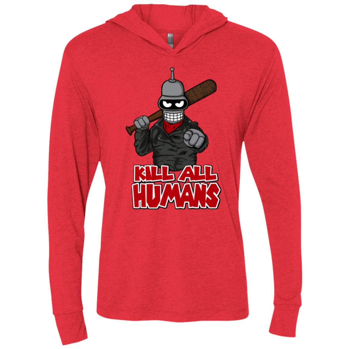 T-Shirts Vintage Red / X-Small The Walking Bot Triblend Long Sleeve Hoodie Tee