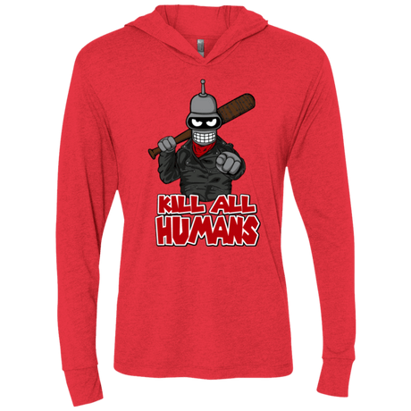 T-Shirts Vintage Red / X-Small The Walking Bot Triblend Long Sleeve Hoodie Tee