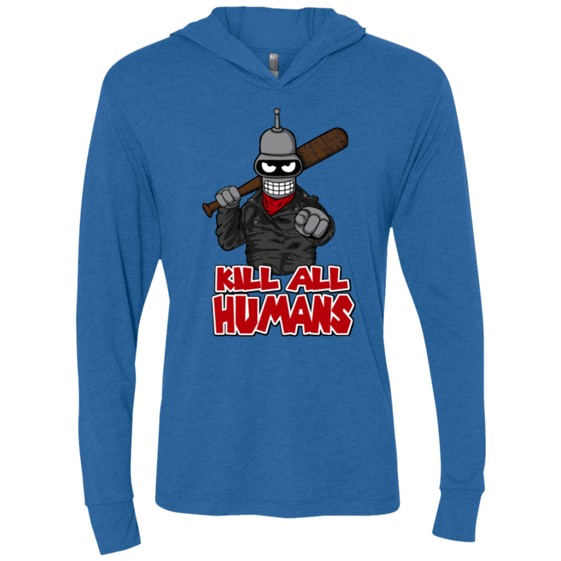 T-Shirts Vintage Royal / X-Small The Walking Bot Triblend Long Sleeve Hoodie Tee