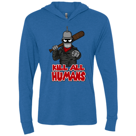 T-Shirts Vintage Royal / X-Small The Walking Bot Triblend Long Sleeve Hoodie Tee