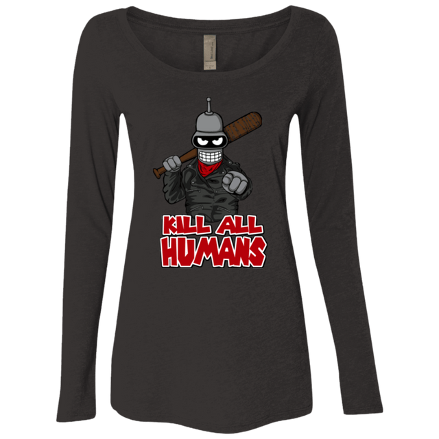 T-Shirts Vintage Black / Small The Walking Bot Women's Triblend Long Sleeve Shirt
