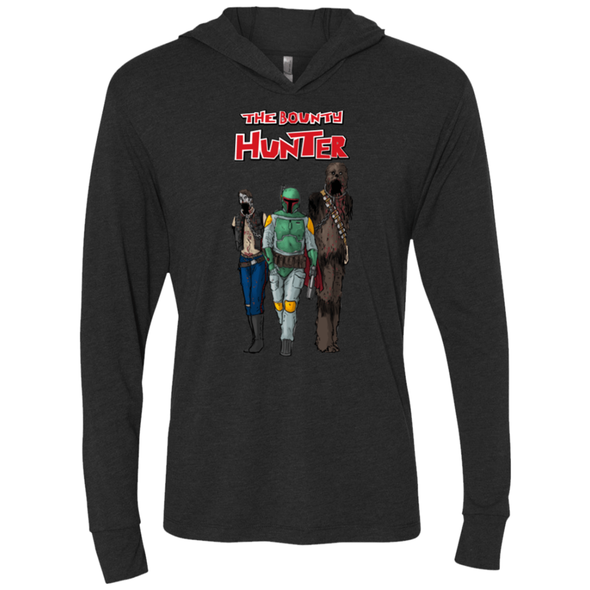 T-Shirts Vintage Black / X-Small The Walking Bounty Hunter Triblend Long Sleeve Hoodie Tee