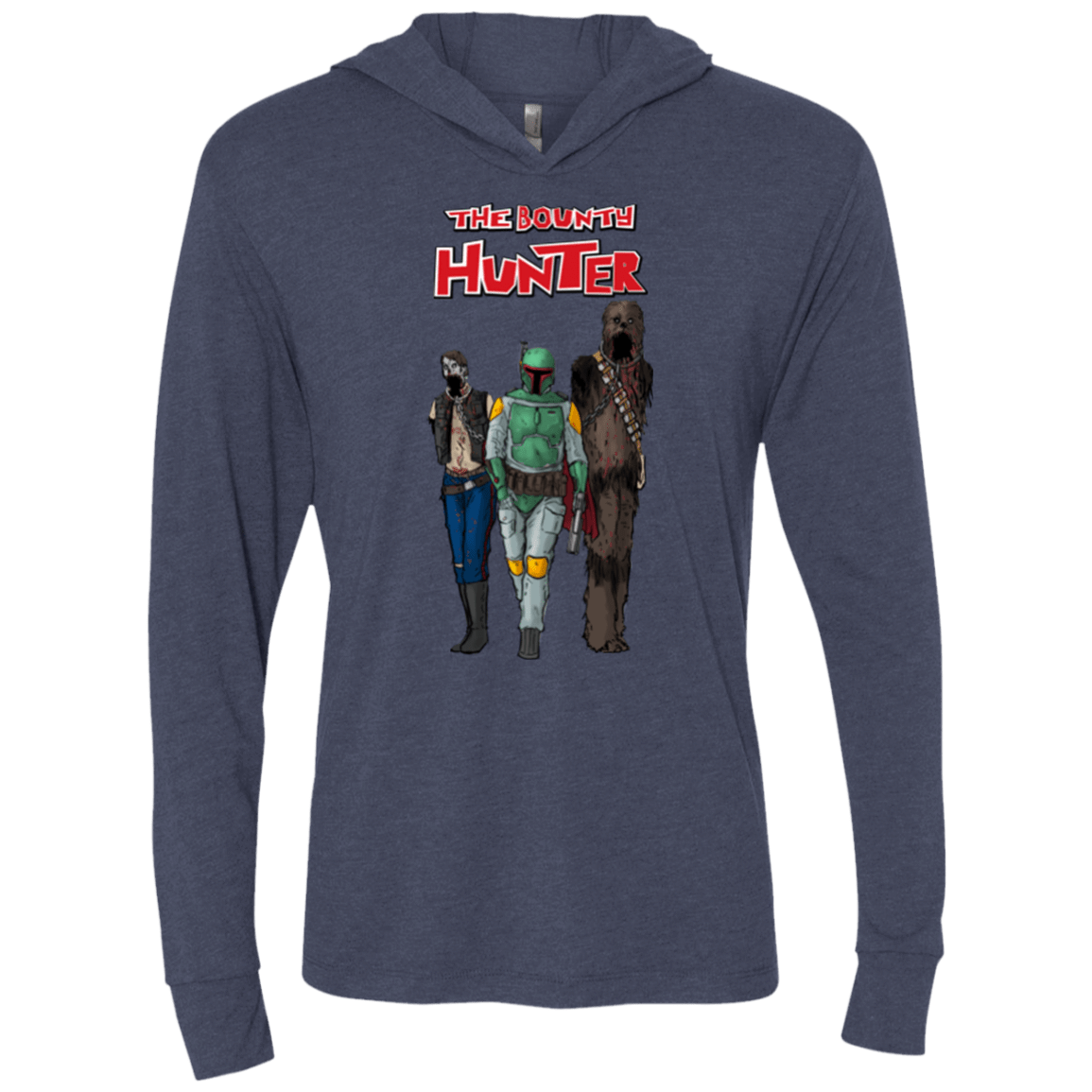 T-Shirts Vintage Navy / X-Small The Walking Bounty Hunter Triblend Long Sleeve Hoodie Tee