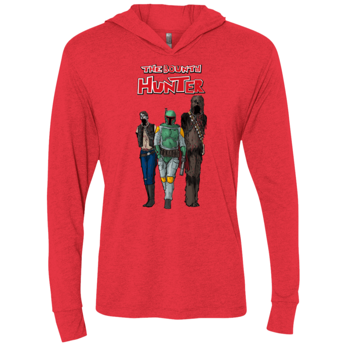 T-Shirts Vintage Red / X-Small The Walking Bounty Hunter Triblend Long Sleeve Hoodie Tee