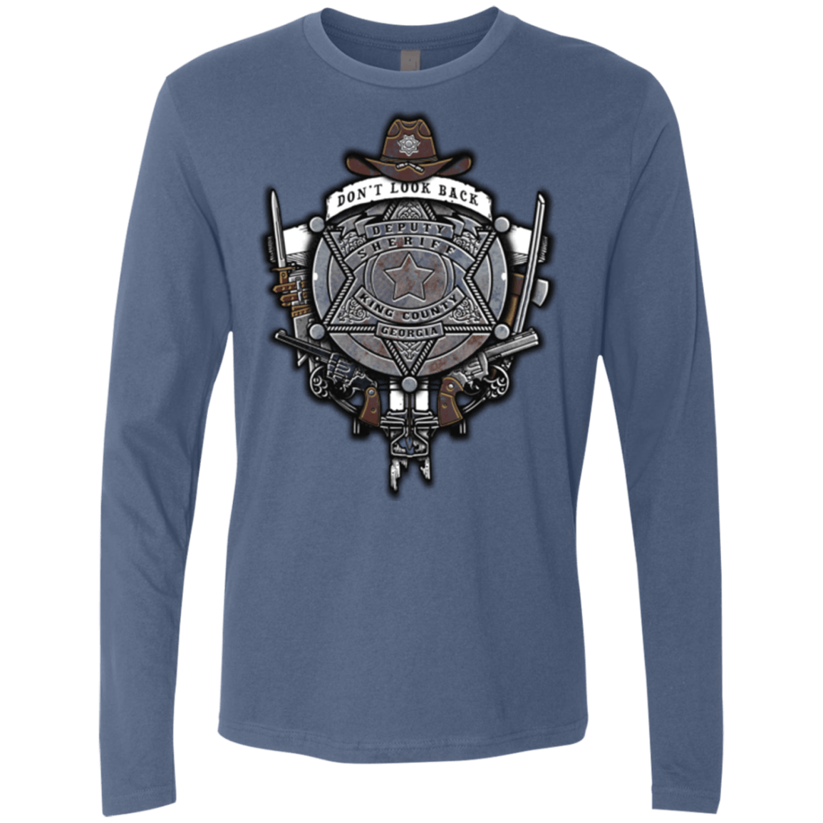 T-Shirts Indigo / Small The Walking Crest Men's Premium Long Sleeve