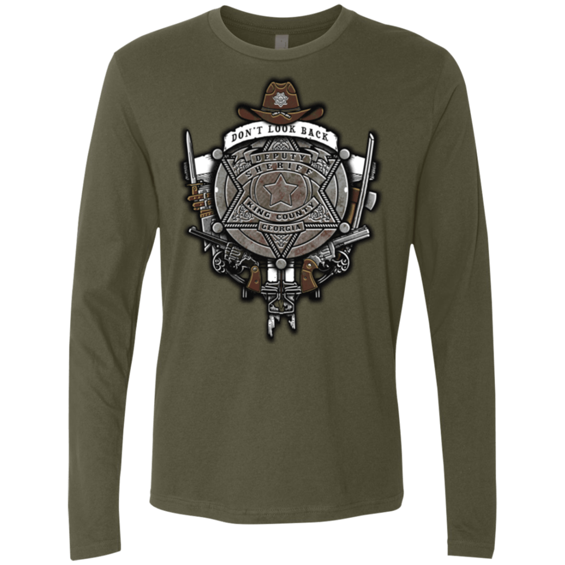 T-Shirts Military Green / Small The Walking Crest Men's Premium Long Sleeve