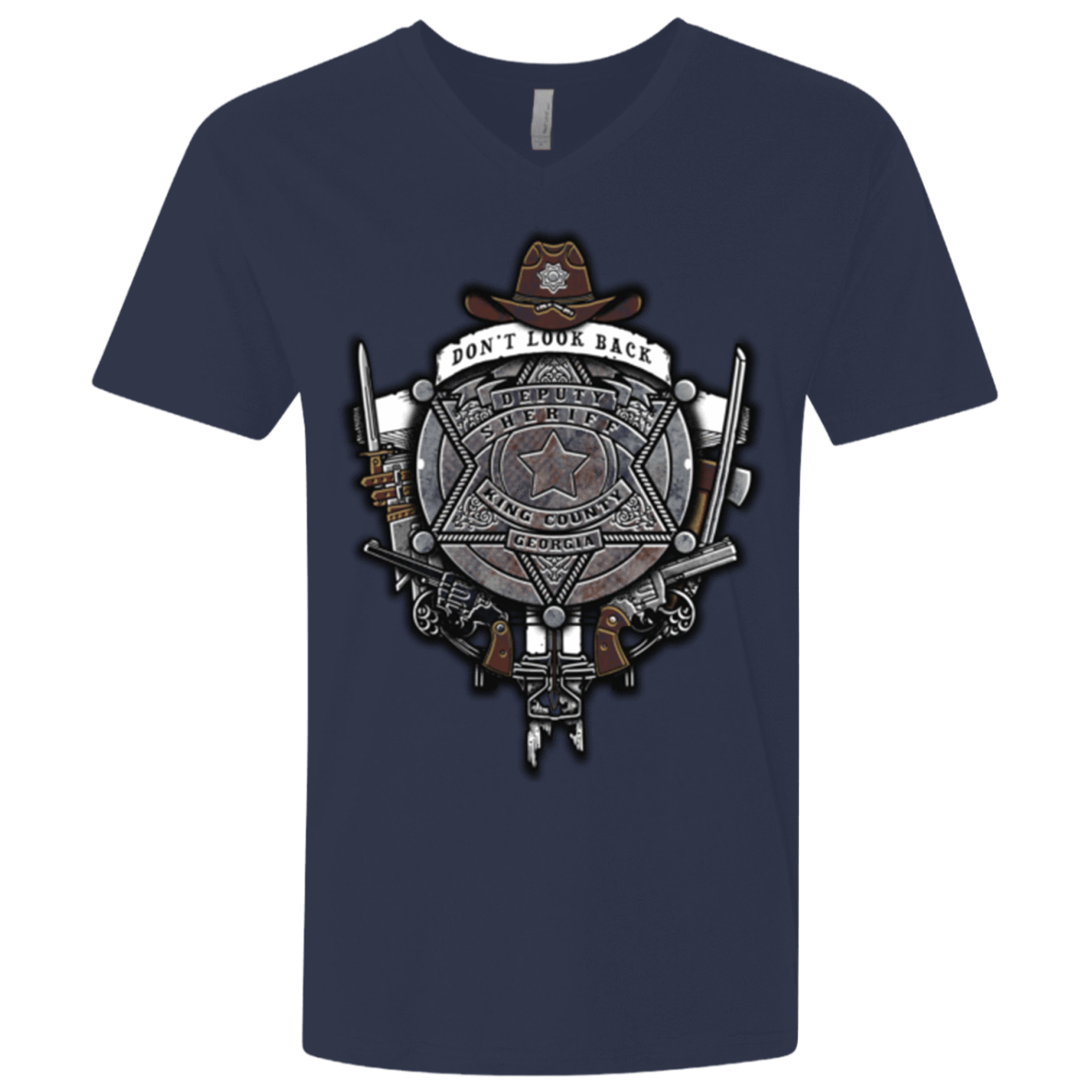 T-Shirts Midnight Navy / X-Small The Walking Crest Men's Premium V-Neck