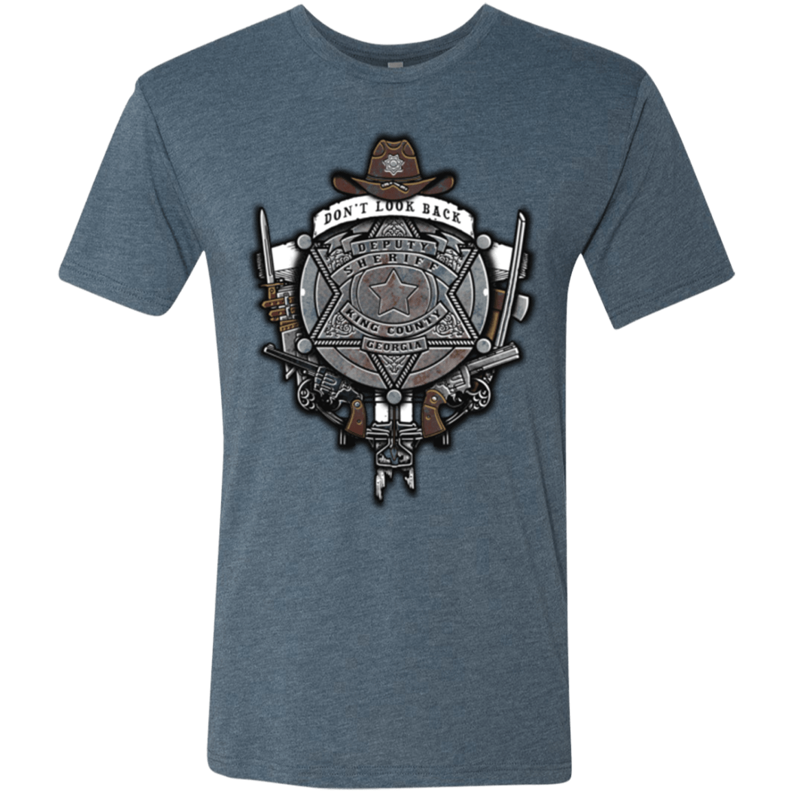 T-Shirts Indigo / Small The Walking Crest Men's Triblend T-Shirt