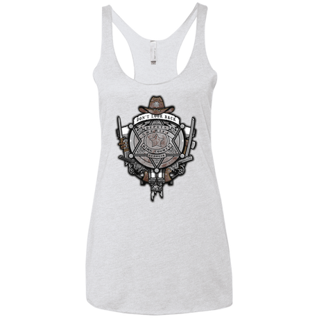 T-Shirts Heather White / X-Small The Walking Crest Women's Triblend Racerback Tank