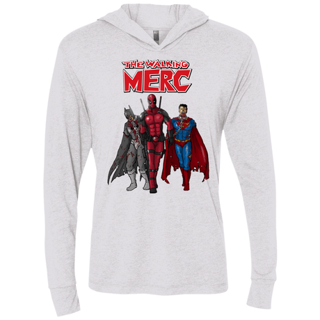 T-Shirts Heather White / X-Small The Walking Merc Triblend Long Sleeve Hoodie Tee