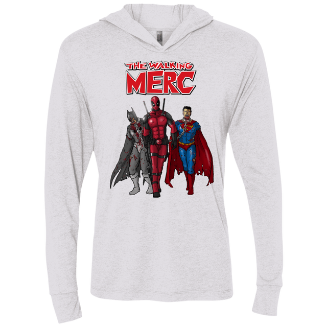 T-Shirts Heather White / X-Small The Walking Merc Triblend Long Sleeve Hoodie Tee