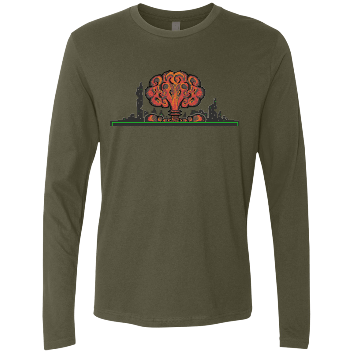 T-Shirts Military Green / Small The Wasteland is Dangerous Men's Premium Long Sleeve