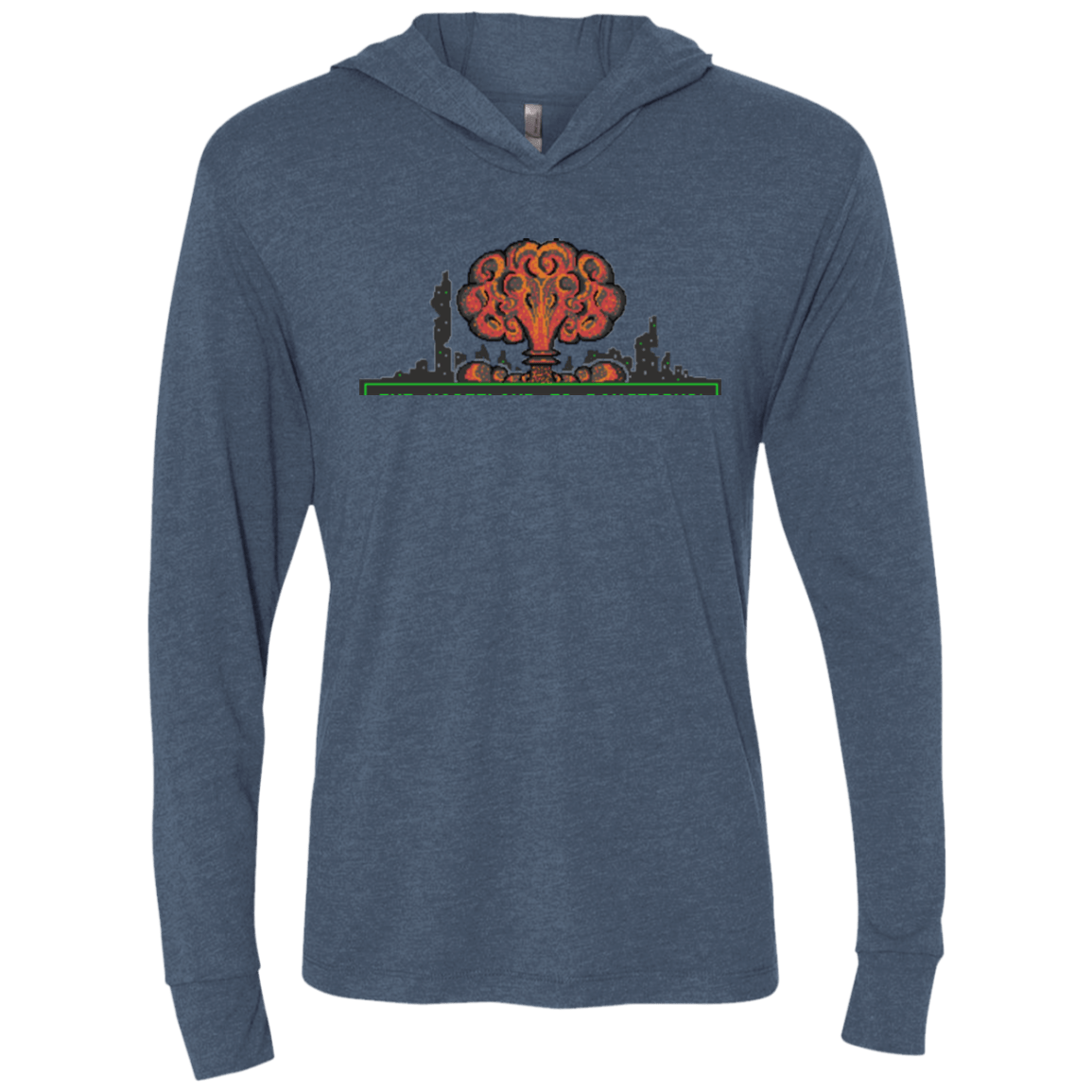T-Shirts Indigo / X-Small The Wasteland is Dangerous Triblend Long Sleeve Hoodie Tee