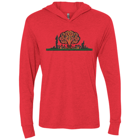 T-Shirts Vintage Red / X-Small The Wasteland is Dangerous Triblend Long Sleeve Hoodie Tee