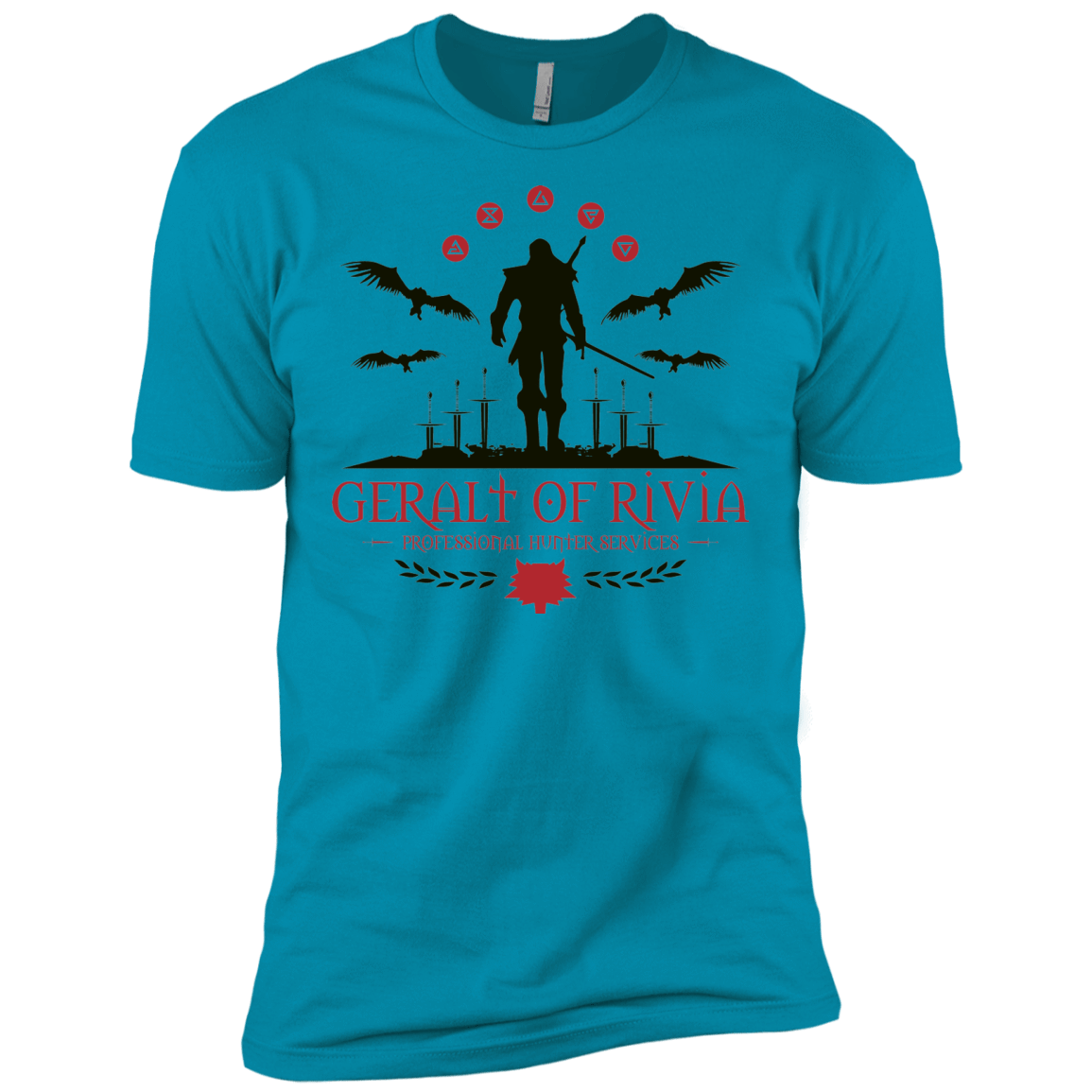 T-Shirts Turquoise / X-Small The Witcher 3 Wild Hunt Men's Premium T-Shirt