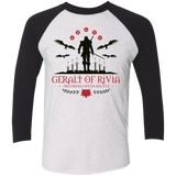 T-Shirts Heather White/Vintage Black / X-Small The Witcher 3 Wild Hunt Men's Triblend 3/4 Sleeve