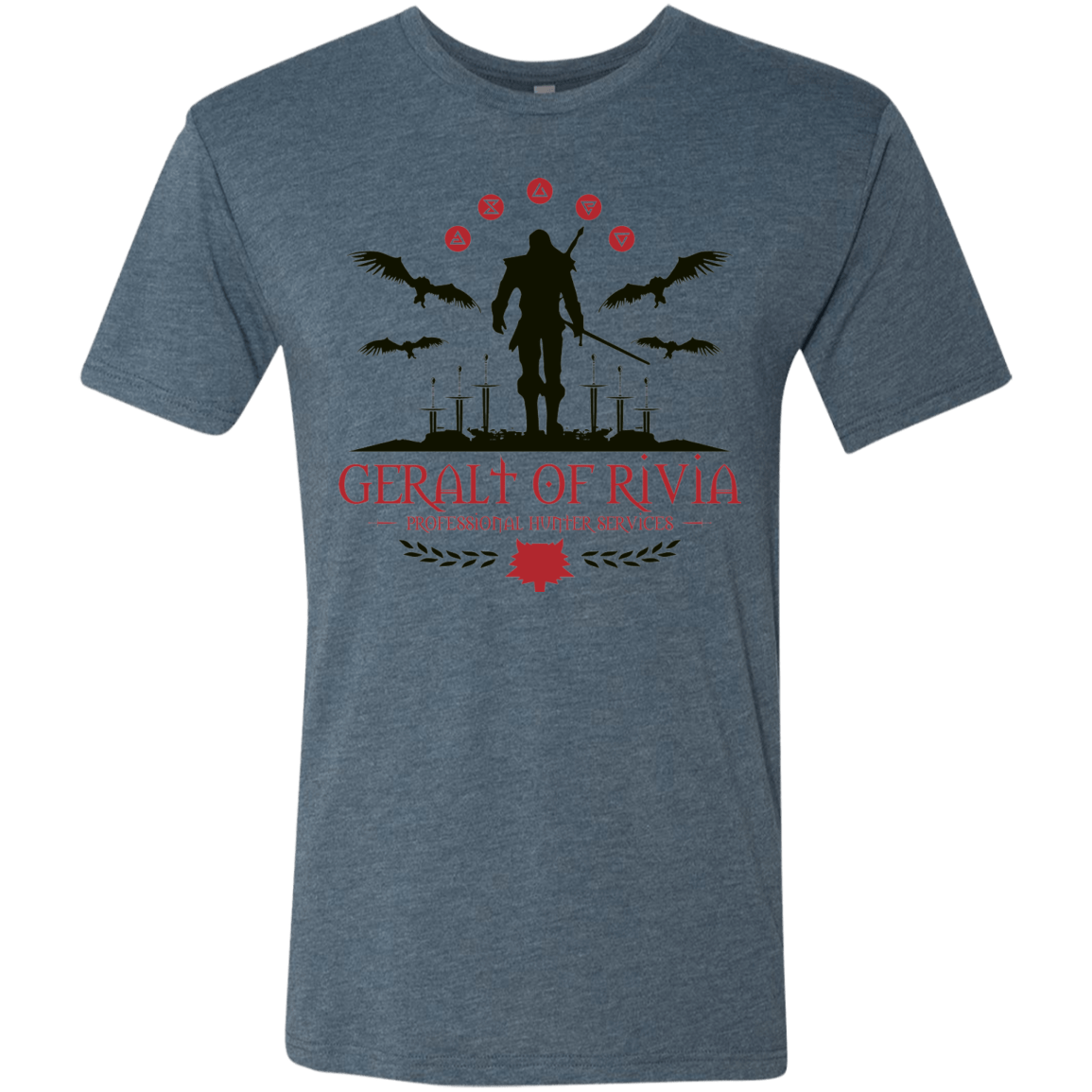 T-Shirts Indigo / Small The Witcher 3 Wild Hunt Men's Triblend T-Shirt