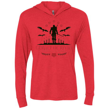 T-Shirts Vintage Red / X-Small The Witcher 3 Wild Hunt Triblend Long Sleeve Hoodie Tee