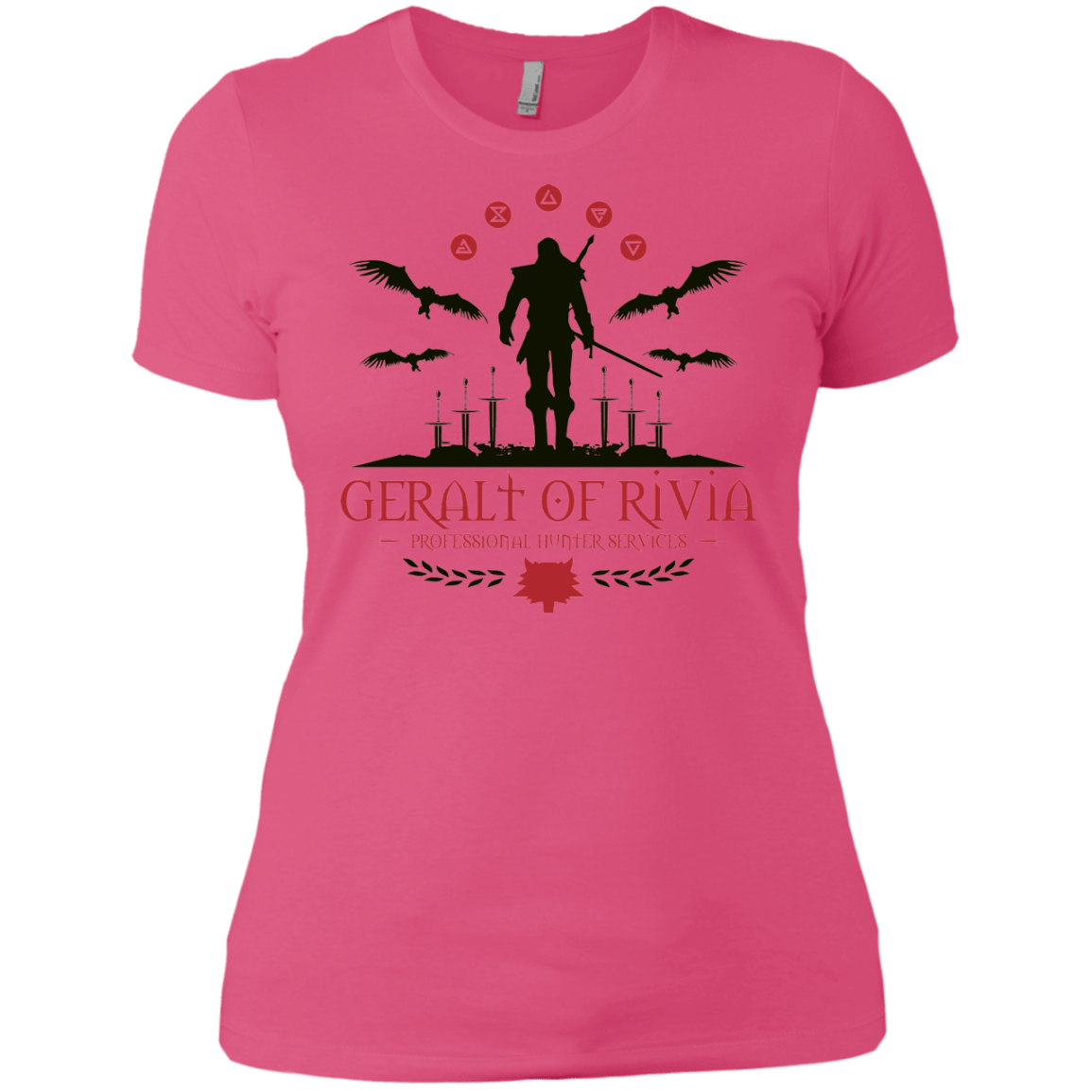 T-Shirts Hot Pink / X-Small The Witcher 3 Wild Hunt Women's Premium T-Shirt