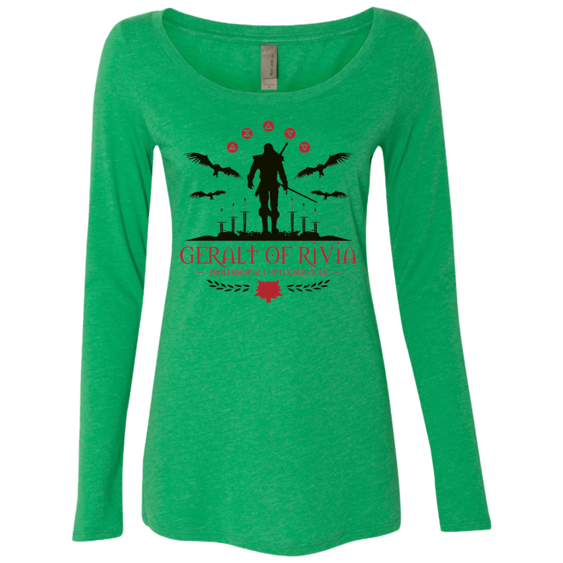 T-Shirts Envy / Small The Witcher 3 Wild Hunt Women's Triblend Long Sleeve Shirt